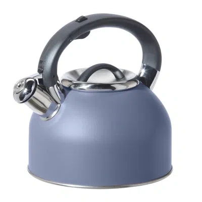 Oggi Brew Stainless Steel Whistling Tea Kettle (1.9 Lt, 64 Oz) In Blue