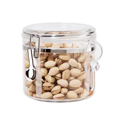 Oggi Clear Clamp Canister W/ Scoop (5.5 In H, 38 Oz)