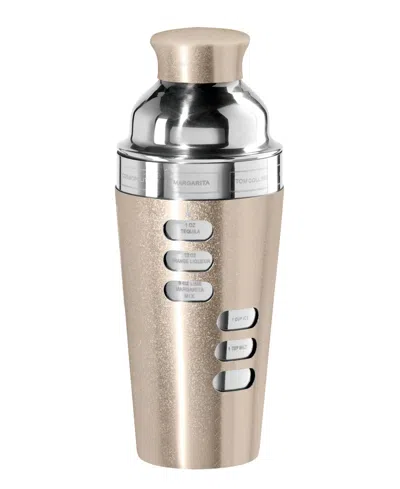 Oggi Dial A Drink 23oz Stainless Steel Cocktail Shaker In Gold