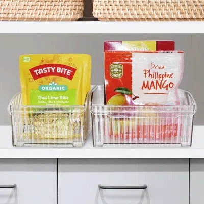 Oggi Easy Glide Fluted Storage Bin With Wheels - 12x8" In Clear