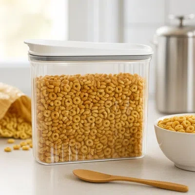 Oggi Fluted Food Storage Canister In Clear