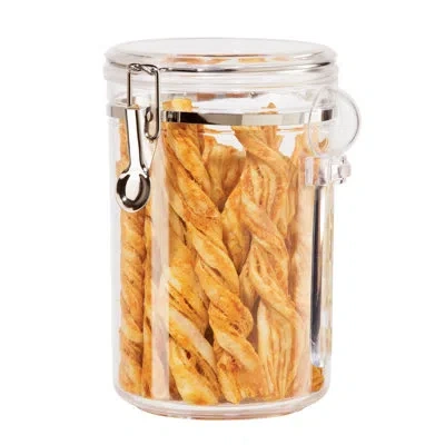Oggi Fresh Clear Clamp Canister W/ Scoop (7.5" H, 59 Oz)