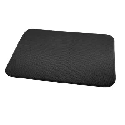 Oggi Microfiber Drying Mat (18" X 15.75") In Black