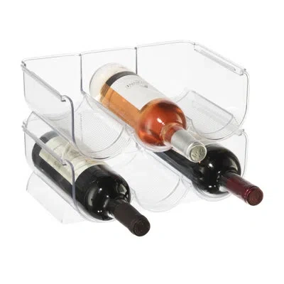 Oggi Neat 3 Bottle Tabletop Wine Bottle Rack In Clear