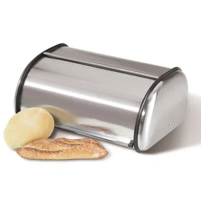 Oggi Neat Bread Box With Stainless Steel Lid In Gray