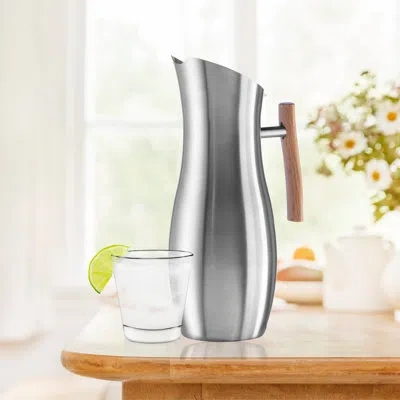 Oggi Serve Stainless Steel Slimline Pitcher (2 Lt, 68 Oz) In Silver