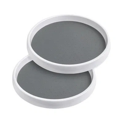 Oggi Set Of 2 10 Inch Turntables - White/taupe