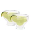 Oggi Set Of 2, 10oz Margarita Double Wall Insulated Glasses In Clear