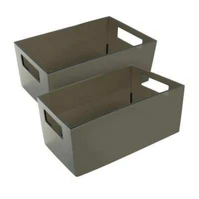 Oggi Set Of 2 Organizer Bins (2 Pcs. 10.25" X 6.75" X 4.5") In Gray