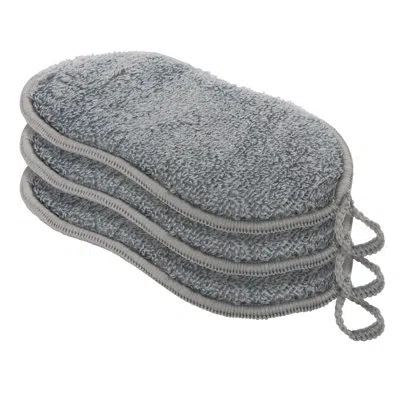 Oggi Set Of 3 Bambou Sponges In Gray