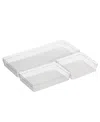 Oggi Set Of 3 Clear Drawer Organizers In Clear