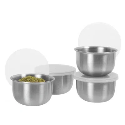 Oggi Set Of 4 Stainless Steel 4 Fl oz Prep Bowls In Silver