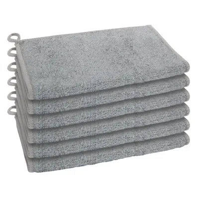 Oggi Set Of 6 Kitchen Cloths Solid In Gray