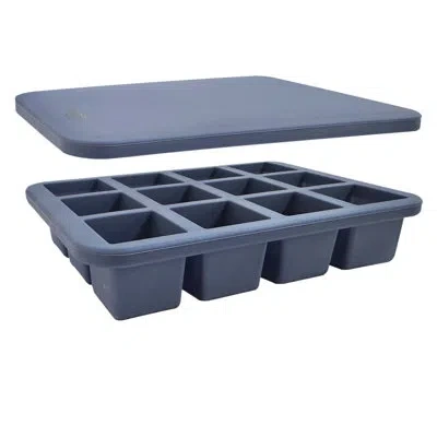 Oggi Silicone (1") Ice Cube Tray W/ Lid In Blue