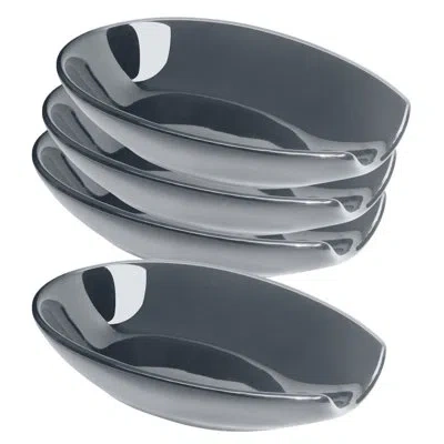 Oggi Spooner Ceramic Spoon Rest- Set Of 4 - Spoon Rest For Stove Top, Spoon Holder For Countertop, Kitche In Blue