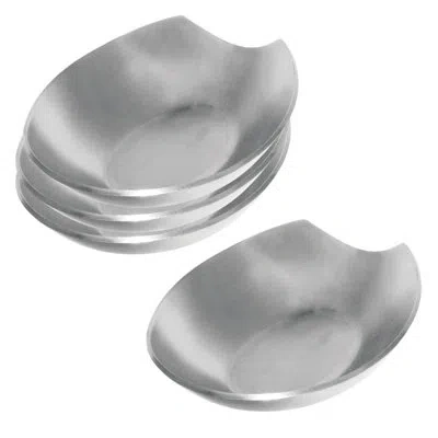 Oggi Spooner Stainless Steel Spoon Rest (5.25" X 3.5") - Set Of 4 In Silver