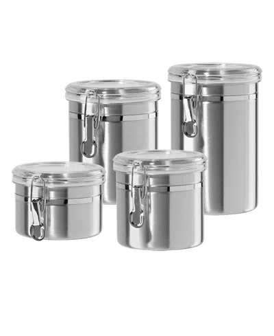 Oggi Stainless Steel 4-piece Canister Set In Silver