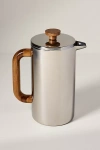 Oggi Stainless Steel & Wood French Press In Metallic