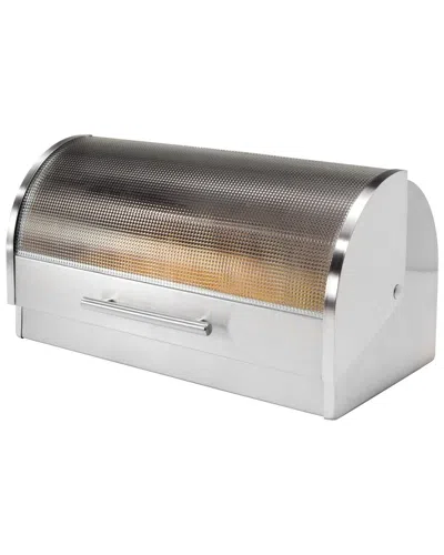 Oggi Stainless Steel Bread Box With Glass Lid