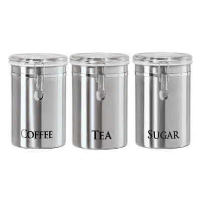 Oggi Tea, Coffee, Sugar Canister Set - 6596, 6597, 6592 In Silver