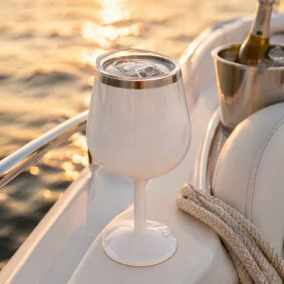 Oggi Vacuum Insulated Wine Goblet (300 Ml, 10 Oz) In White