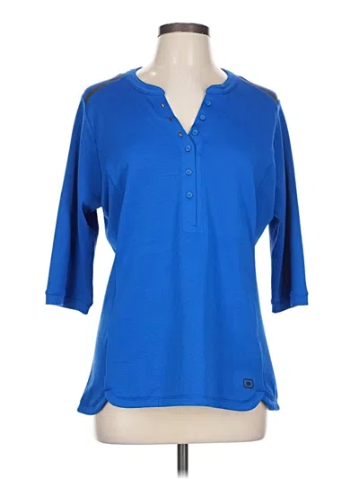 Pre-owned Ogio 3/4 Sleeve Blouse In Blue