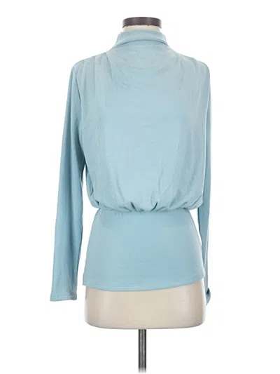 Pre-owned Ogl Long Sleeve Top Blue Cowl Neck Tops