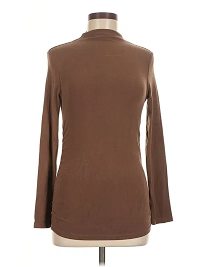 Pre-owned Ogl Long Sleeve Top Brown Turtleneck Tops