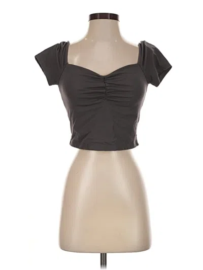 Pre-owned Ogl Short Sleeve Top Black Sweetheart Neckline Tops