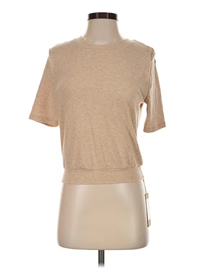 Pre-owned Ogl Short Sleeve Top Tan Crew Neck Tops