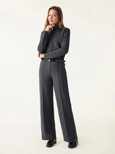Oglmove 2pcs Set Fuzzluxe Turtleneck Top & Regular High Waisted Straight Leg Pull On Pant