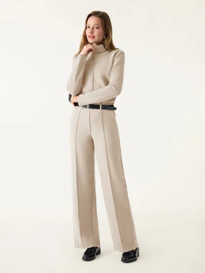 Oglmove 2pcs Set Fuzzluxe Turtleneck Top & Regular High Waisted Straight Leg Pull On Pant