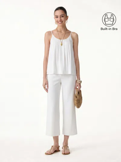 Oglmove 2pcs Set U-neck Bra Tank & Cropped Pants With Pockets In Neutral