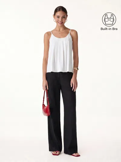 Oglmove 2pcs Set U-neck Spaghetti Bra Tank & Mid Rise Straight Leg Pant In Multi