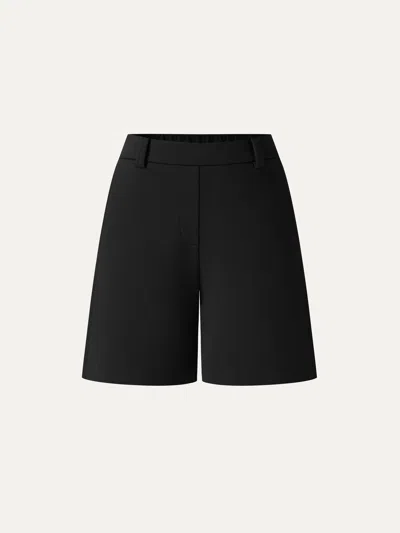 Oglmove Air Cotton Mid-rise Travel Shorts With Pockets In Black