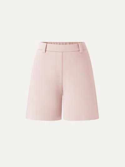 Oglmove Air Cotton Mid-rise Travel Shorts With Pockets In Pink