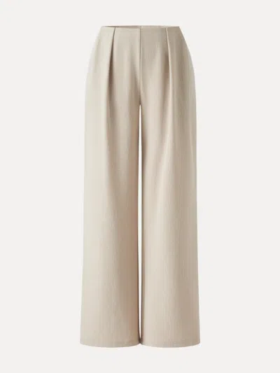 Oglmove Airy Stretch Linen Wide Flare Pant With Pockets In Neutral