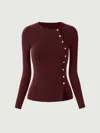 Oglmove Asymmetrical Placket Top In Ruby