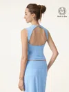 Oglmove Back Smoothing Cooling Open-back Bra Tank In Blue
