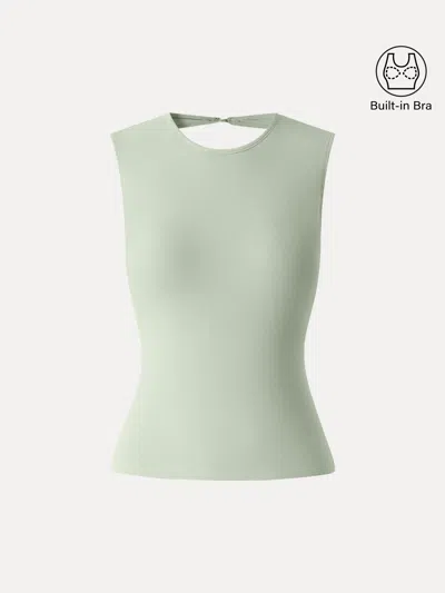 Oglmove Back Smoothing Cooling Open-back Bra Tank In Green