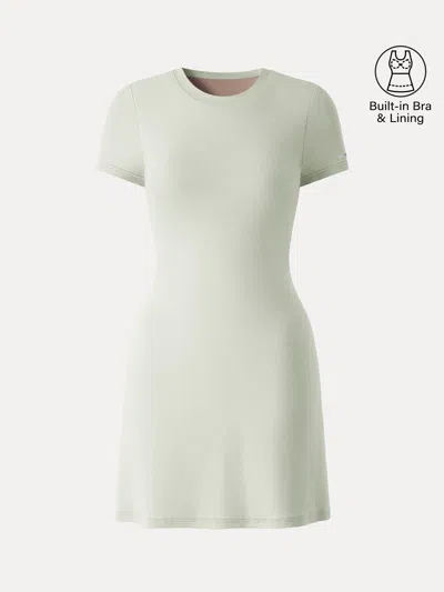 Oglmove Back Smoothing Everyday Cotton Short Sleeve Mini Bra Dress In Pink