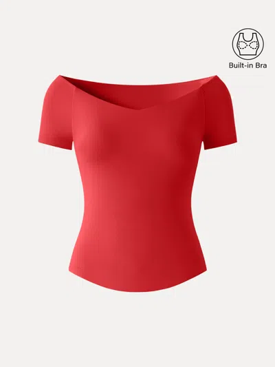 Oglmove Back Smoothing Slimming Non-slip Bra Top In Red