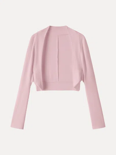 Oglmove Bamboo Blend Breathable Summer Cropped Shrug Cardigan In Pink