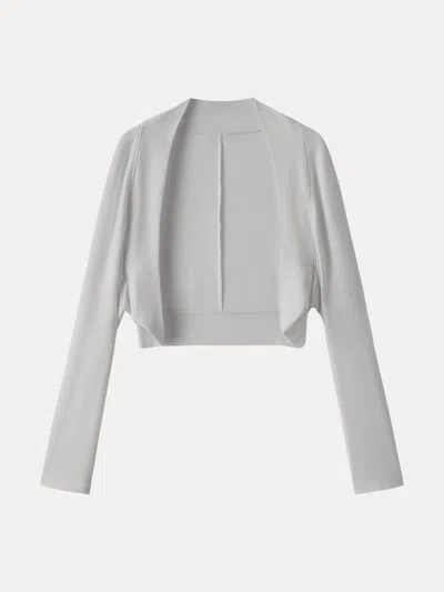 Oglmove Bamboo Blend Breathable Summer Cropped Shrug Cardigan In White