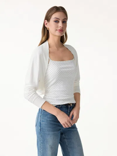 Oglmove Bamboo Blend Breathable Summer Shrug Cardigan In White