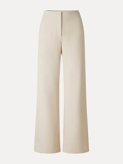 Oglmove Bamboo-blend High-rise Wide-leg Pants With Pockets In Neutral