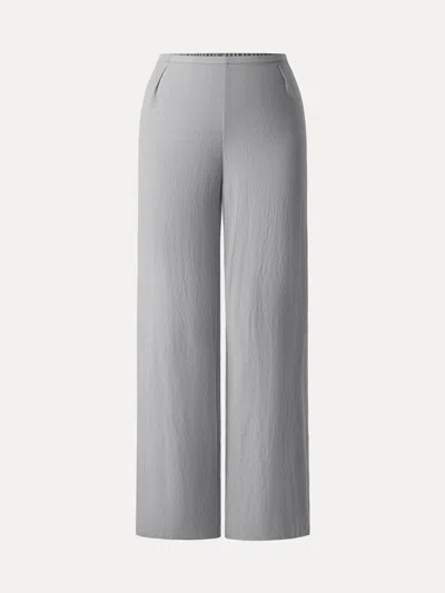 Oglmove Breathable Cotton-linen Straight Leg Pant In Silver