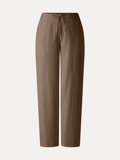 Oglmove Breathable Linen-like Summer Travel Pants In Brown