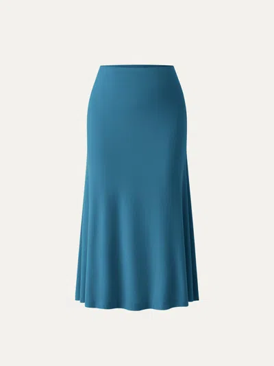 Oglmove Breezy Pull-on Mermaid Midi Skirt In Blue