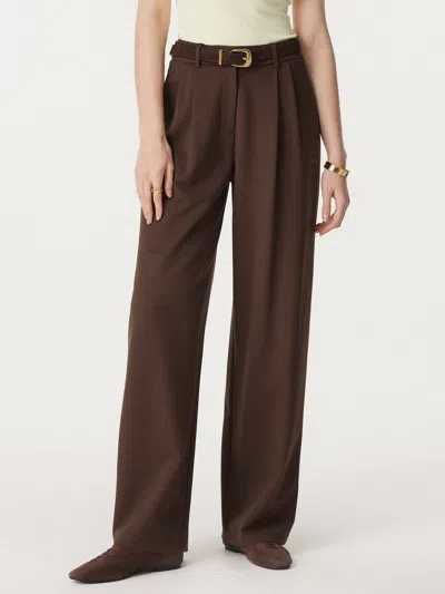 Oglmove Breezy Wide Leg Pant With Pockets In Brown